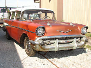 1957 Chevy 210 wagon right front as found